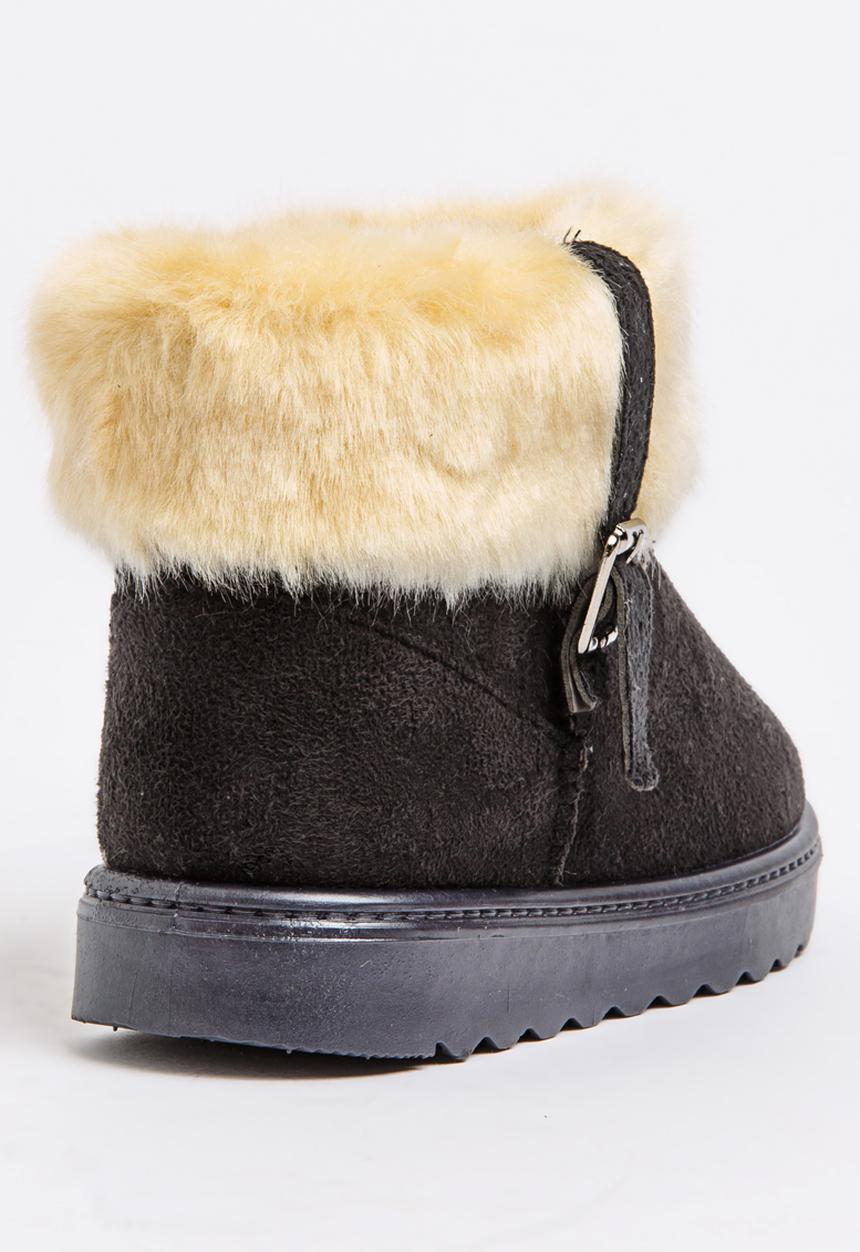 Pop Candy - Girls Faux Suede Boot Black