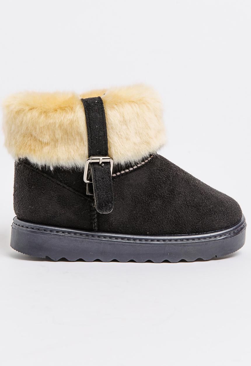 Pop Candy - Girls Faux Suede Boot Black