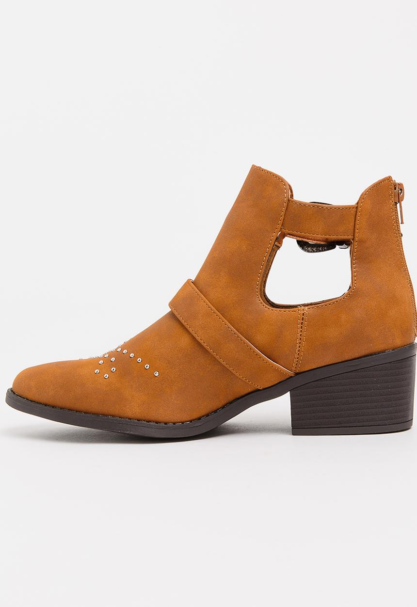Jada - Western Ankle Boots Tan
