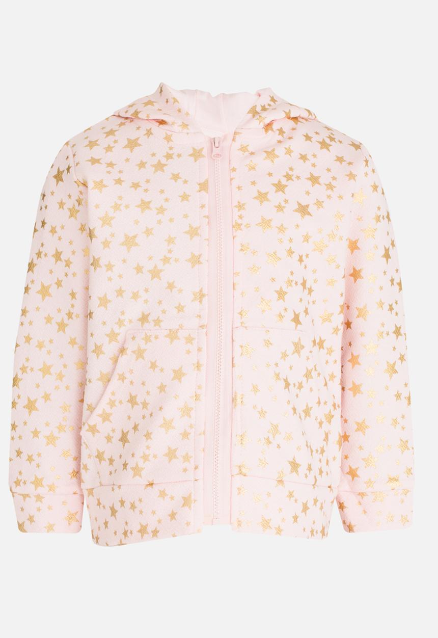 Pop Candy - Star printed hoodie - pink & gold