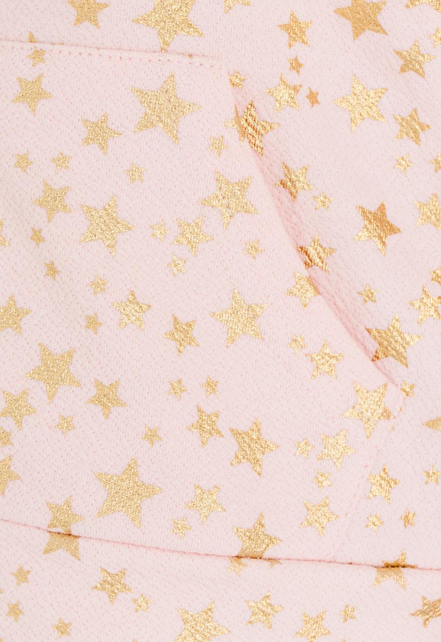Pop Candy - Star printed hoodie - pink & gold