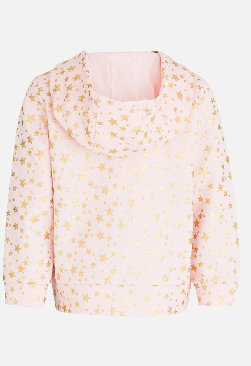 Pop Candy - Star printed hoodie - pink & gold