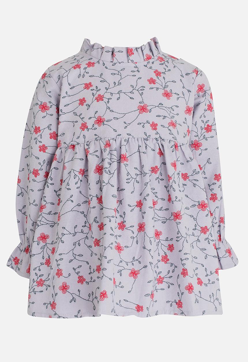 Pop Candy - Printed Long Sleeve Dress Pale Purple