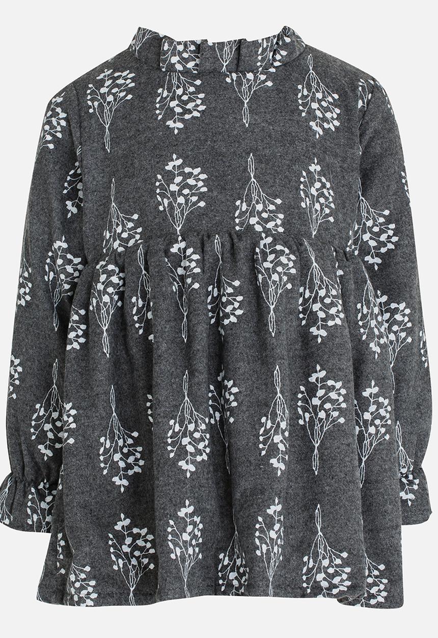 Pop Candy - Girls Printed Long Sleeve Dress Grey