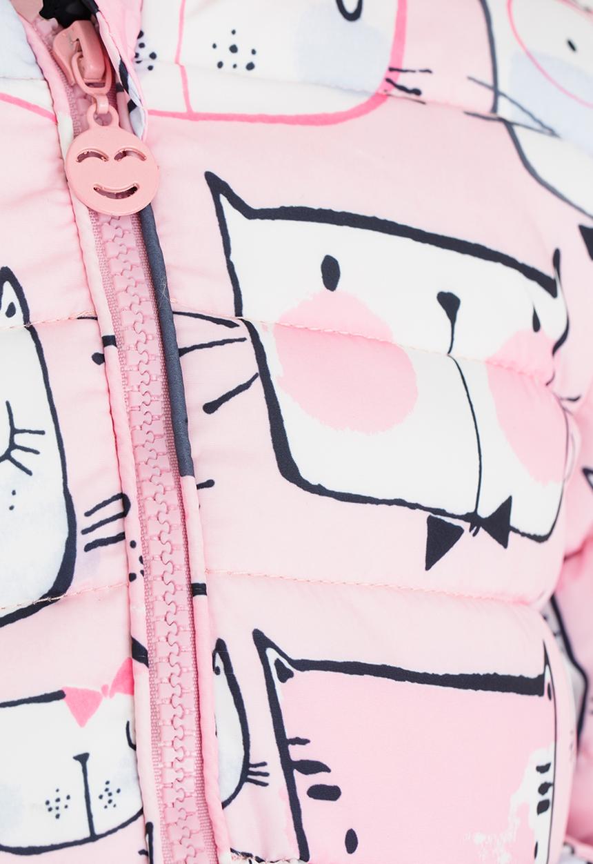Pop Candy - Girls   Printed Puffer Jacket Pale Pink
