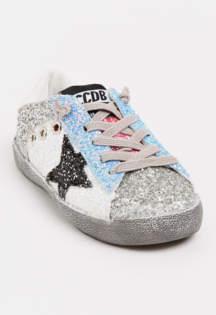 Pop Candy - Glitter  Colour Block Sneaker Silver