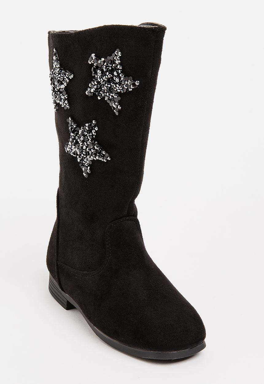 Pop Candy - Girls Star Embellished Boot Black