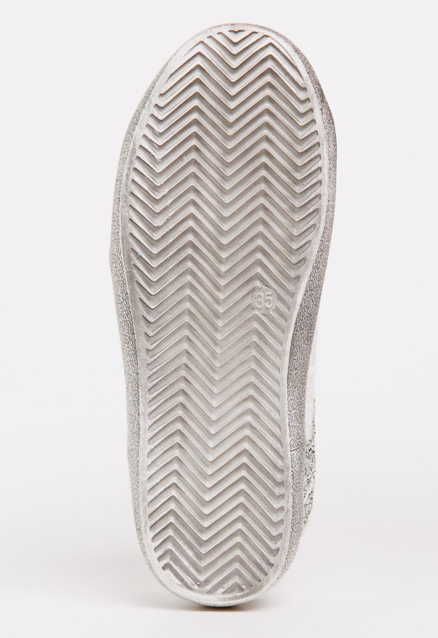 Pop Candy - Glitter Colour Block Sneaker Silver