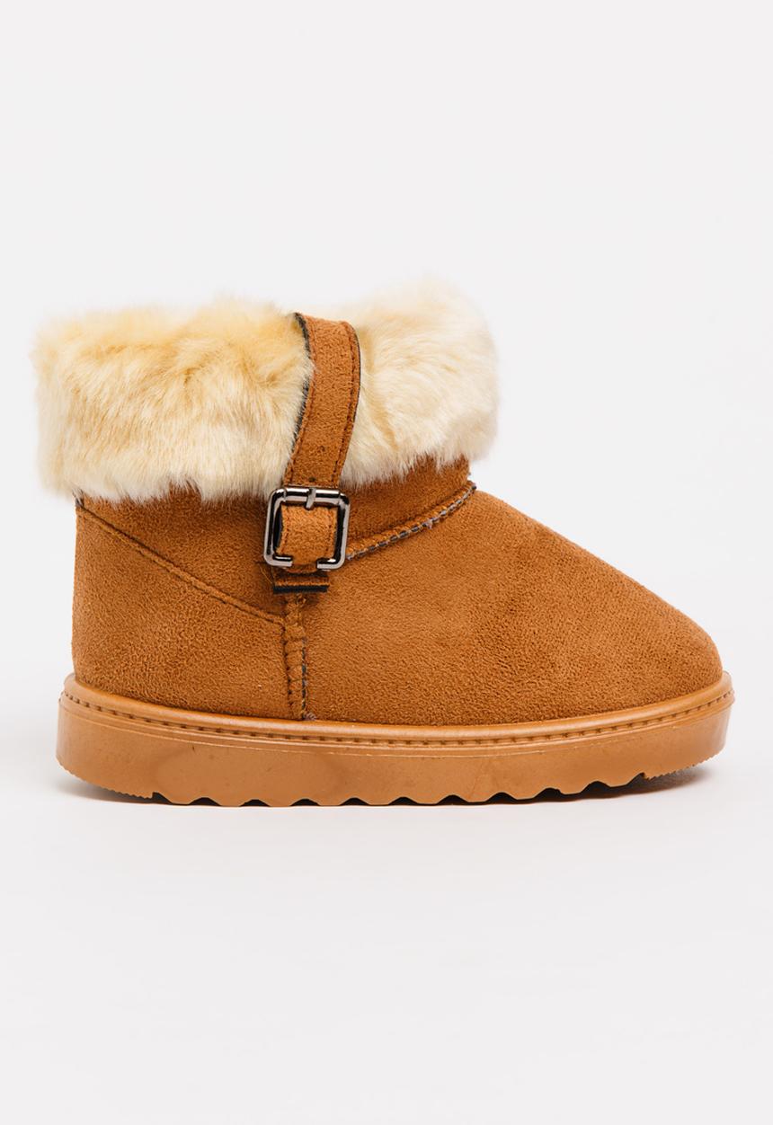 Pop Candy - Girls Faux Suede Boot Tan