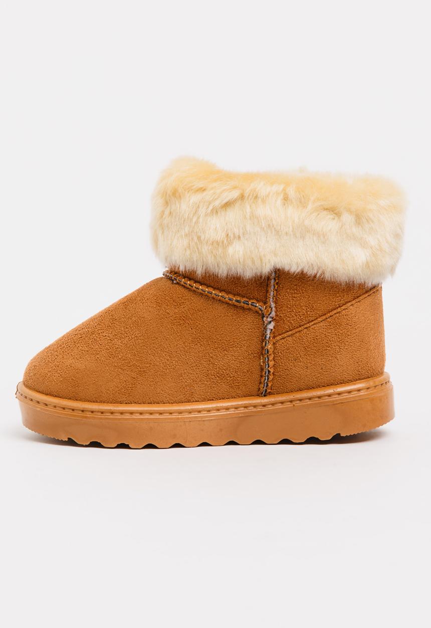 Pop Candy - Girls Faux Suede Boot Tan