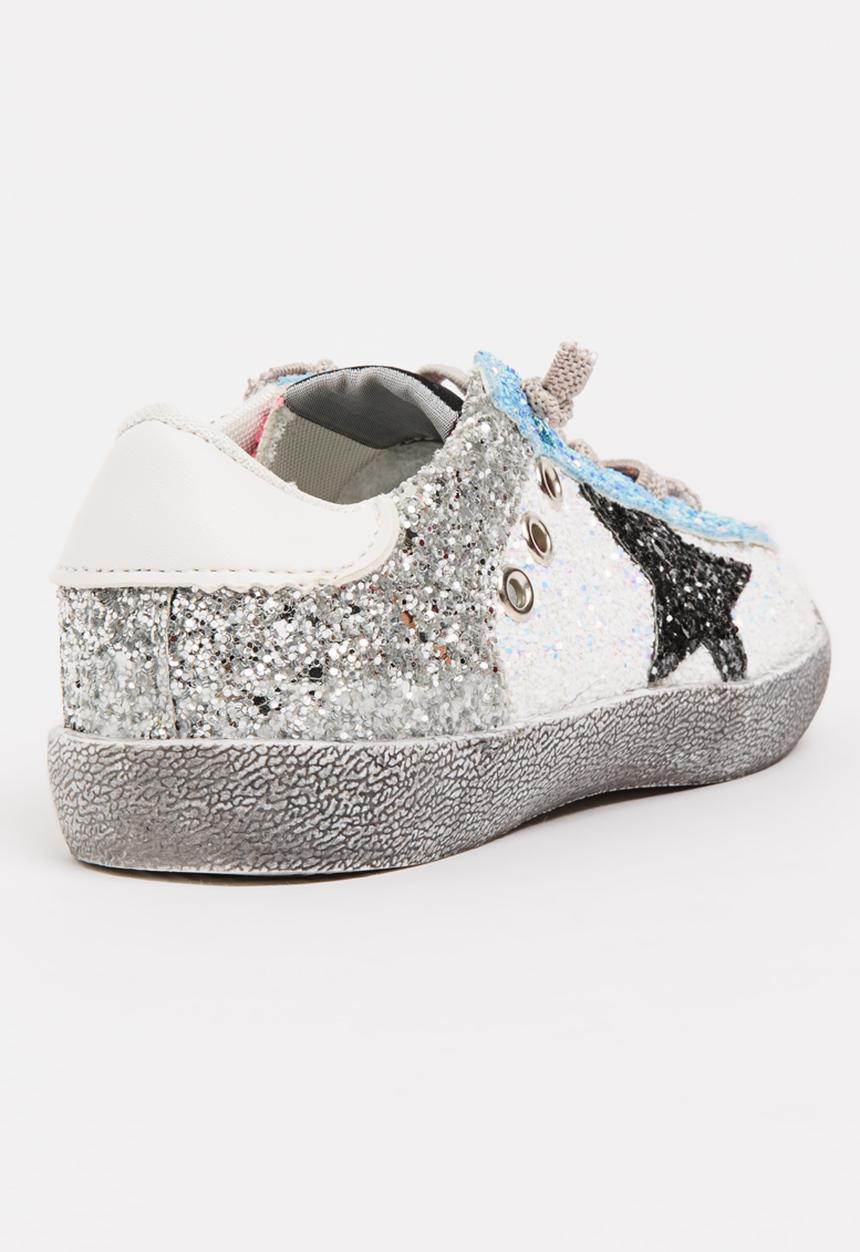 Pop Candy - Glitter  Colour Block Sneaker Silver