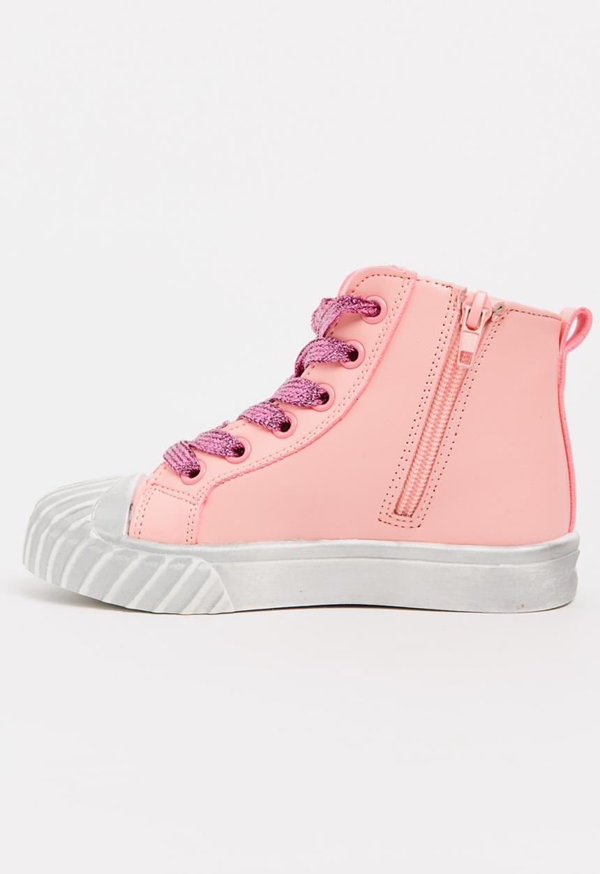 Pop Candy - Girls Star Embellished Sneaker Mid Pink