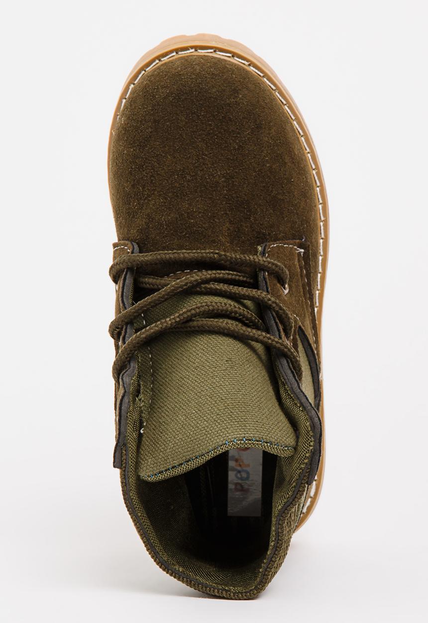 Pop Candy - Boys Combat Boot Khaki Green