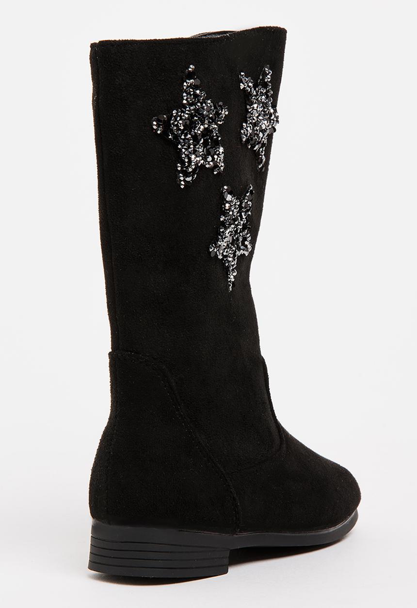 Pop Candy - Girls Star Embellished Boot Black
