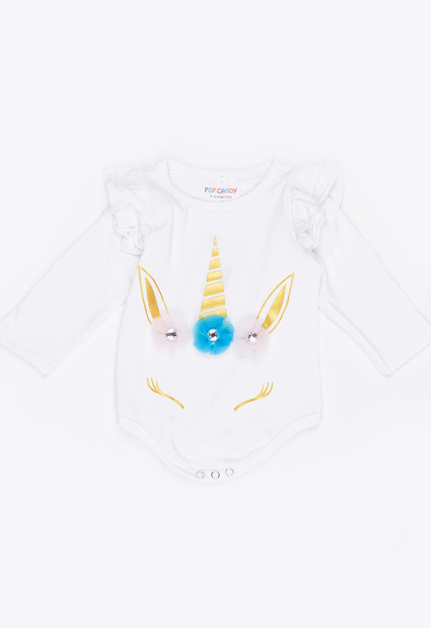 Pop Candy - Printed Bodysuit White