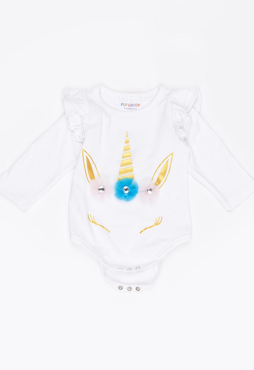 Pop Candy - Printed Bodysuit White