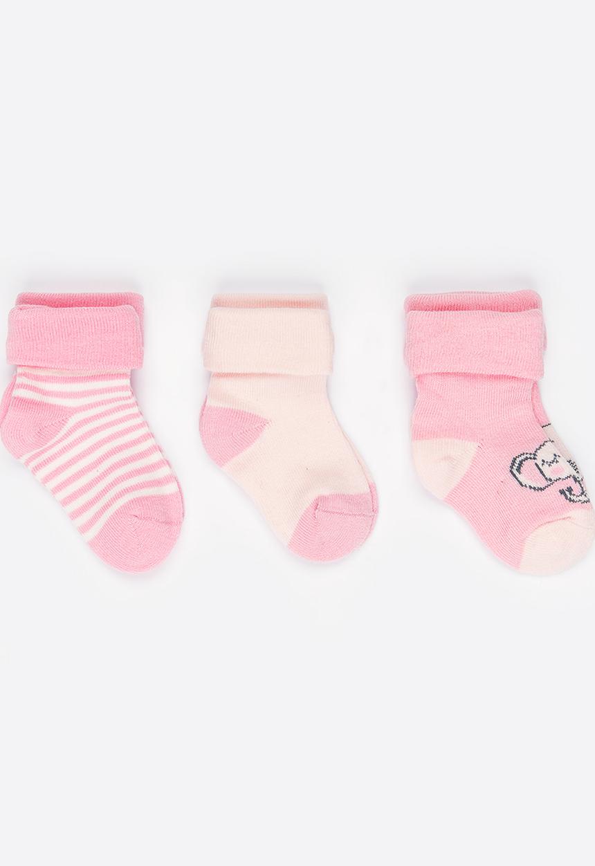 Soobe - Girls 3 Pack Socks Mid Pink