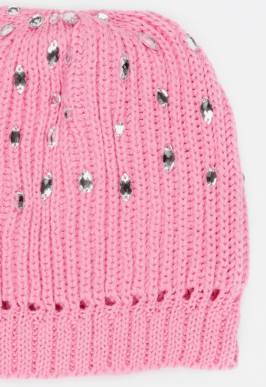 Soobe - Girls Studded Beanie Mid Pink