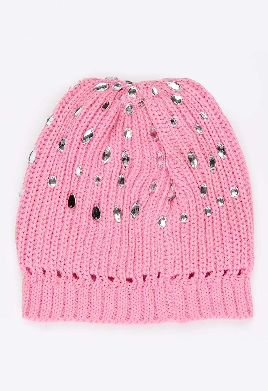 Soobe - Girls Studded Beanie Mid Pink