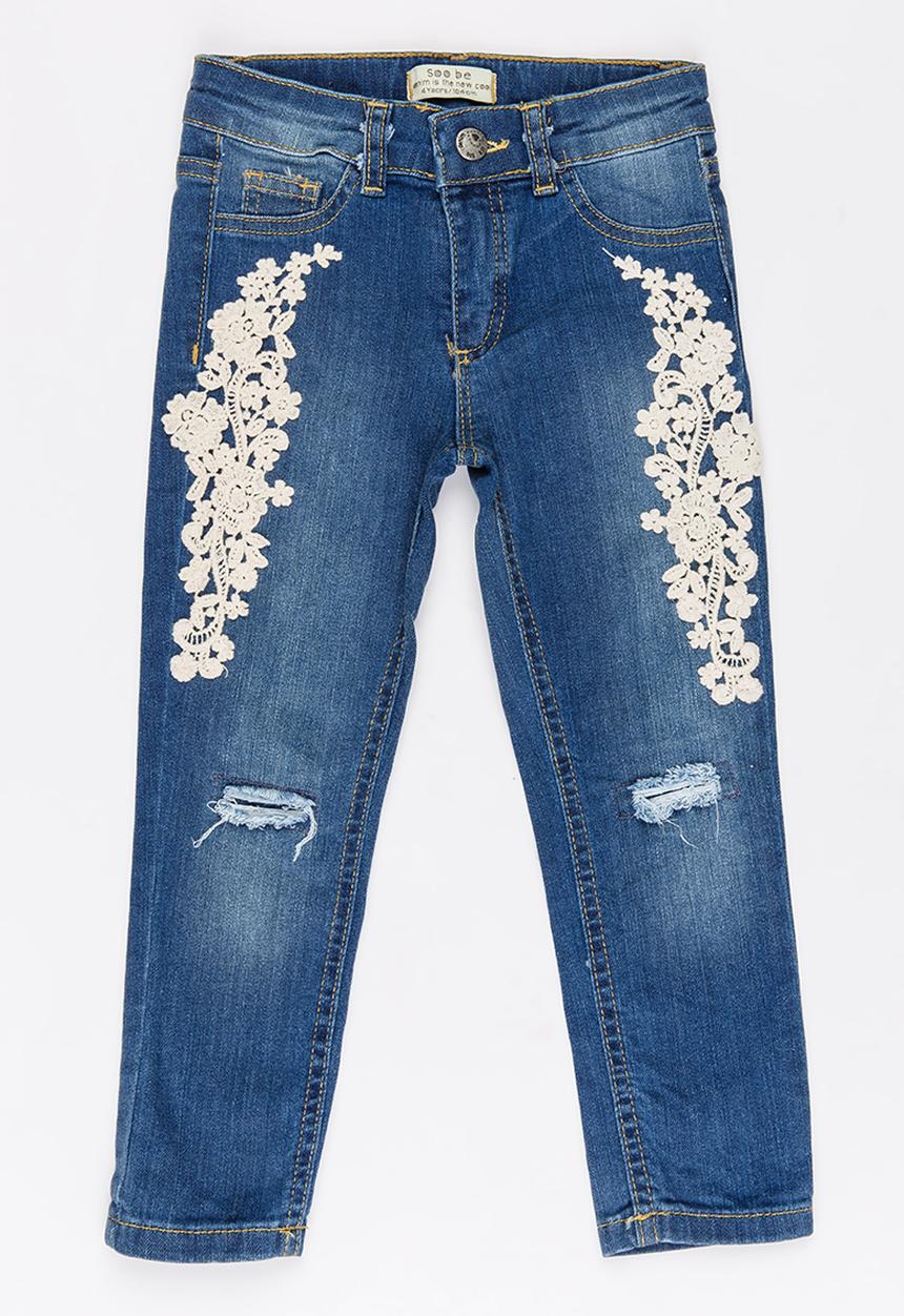 Soobe - Girls Straight Leg Jean Mid Blue