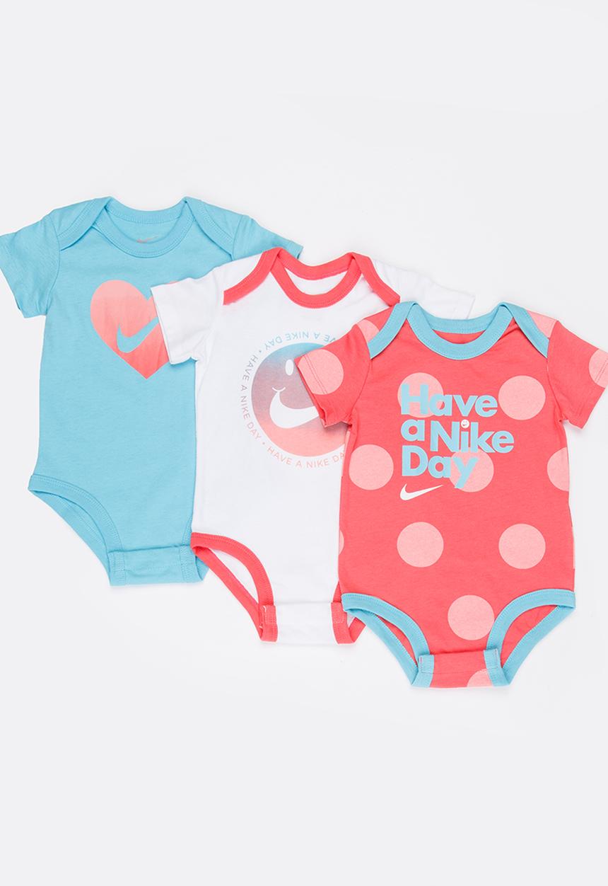 Nike - Nike 3 Piece Bodysuit Set Coral