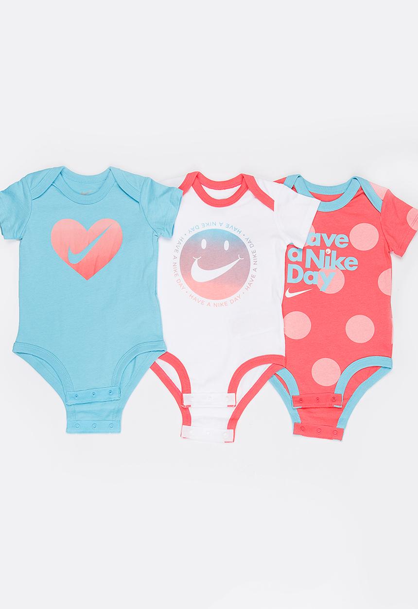 Nike - Nike 3 Piece Bodysuit Set Coral