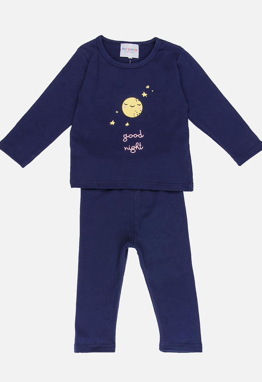 Pop Candy - Printed PJ Set Navy