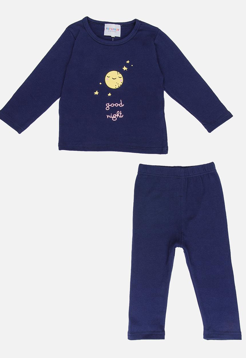 Pop Candy - Printed PJ Set Navy