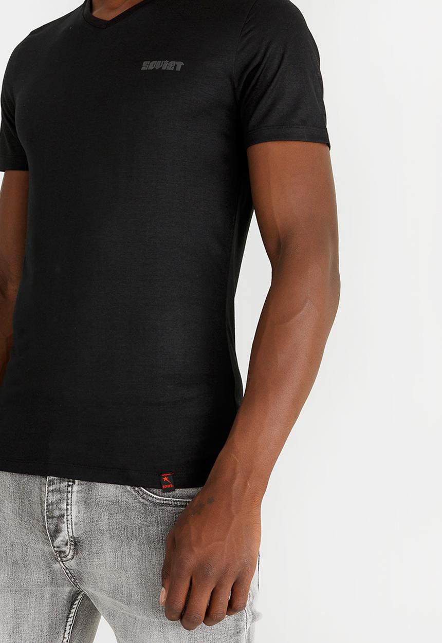 SOVIET - M Davies Velvet Tshirt Black