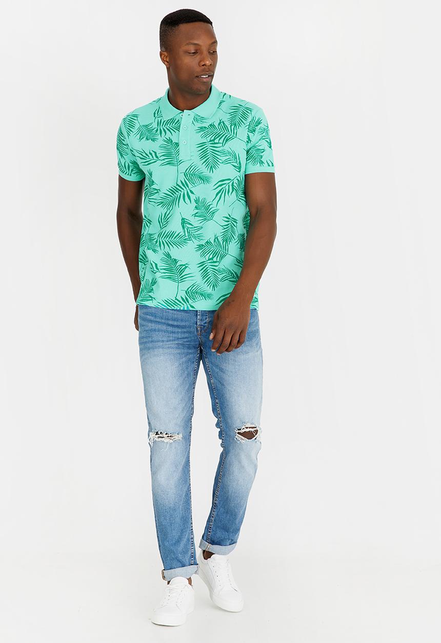 STYLE REPUBLIC - Tropic Print Golfer Green