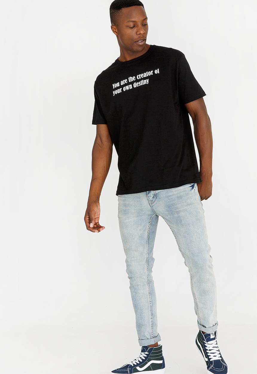 Brave Soul - Creator Printed Cotton Tee Black and White