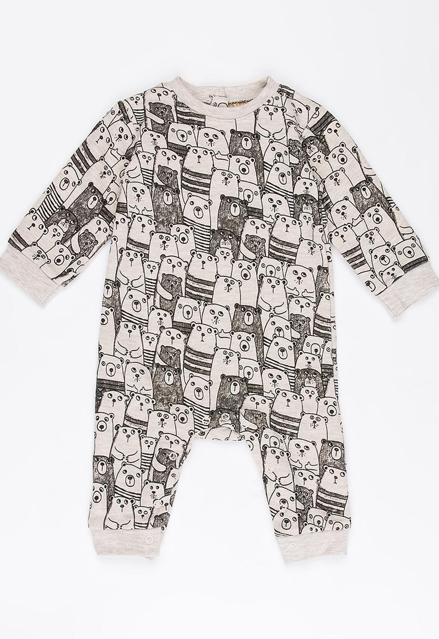 Soobe - Boys Printed Romper Beige