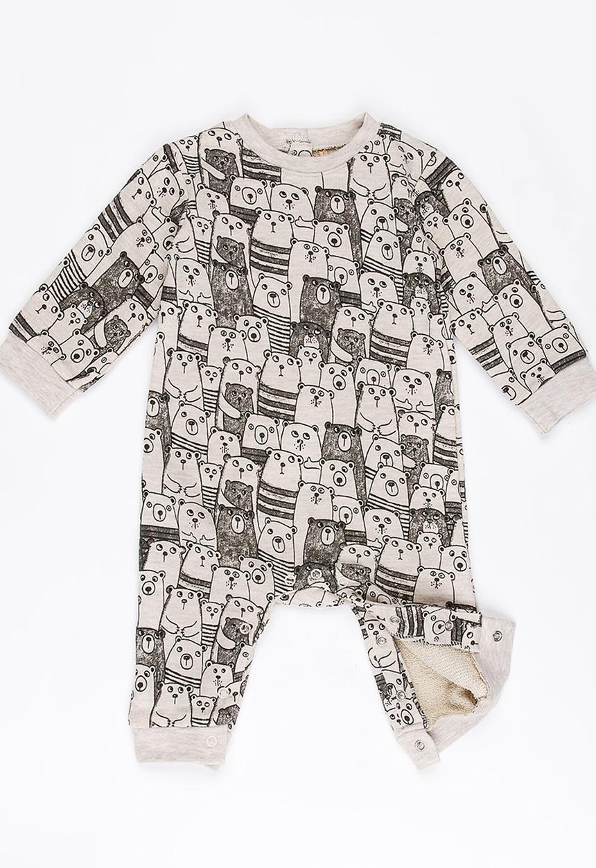 Soobe - Boys Printed Romper Beige