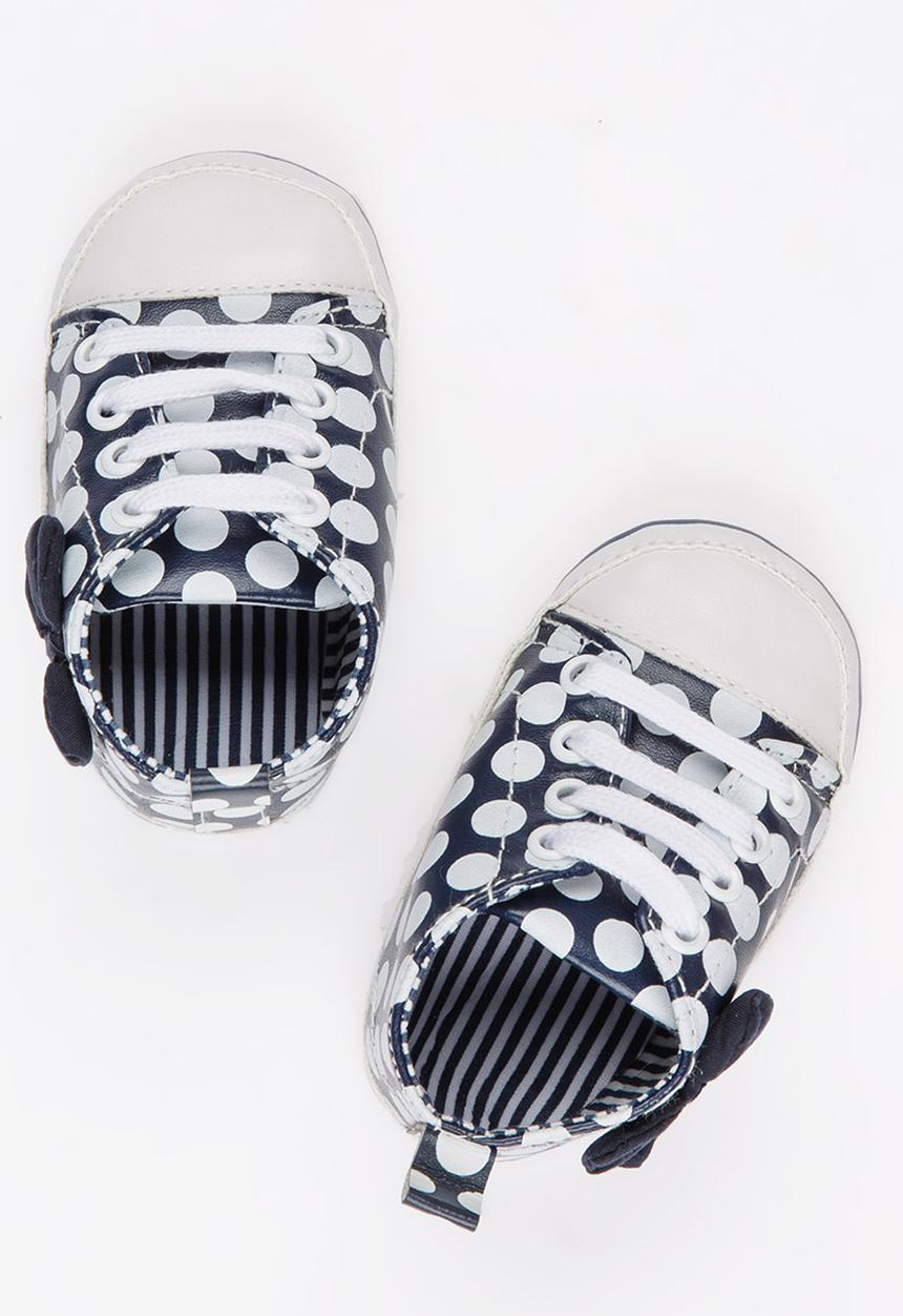 Pop Candy - Polka Dot Lace Up Sneaker Blue