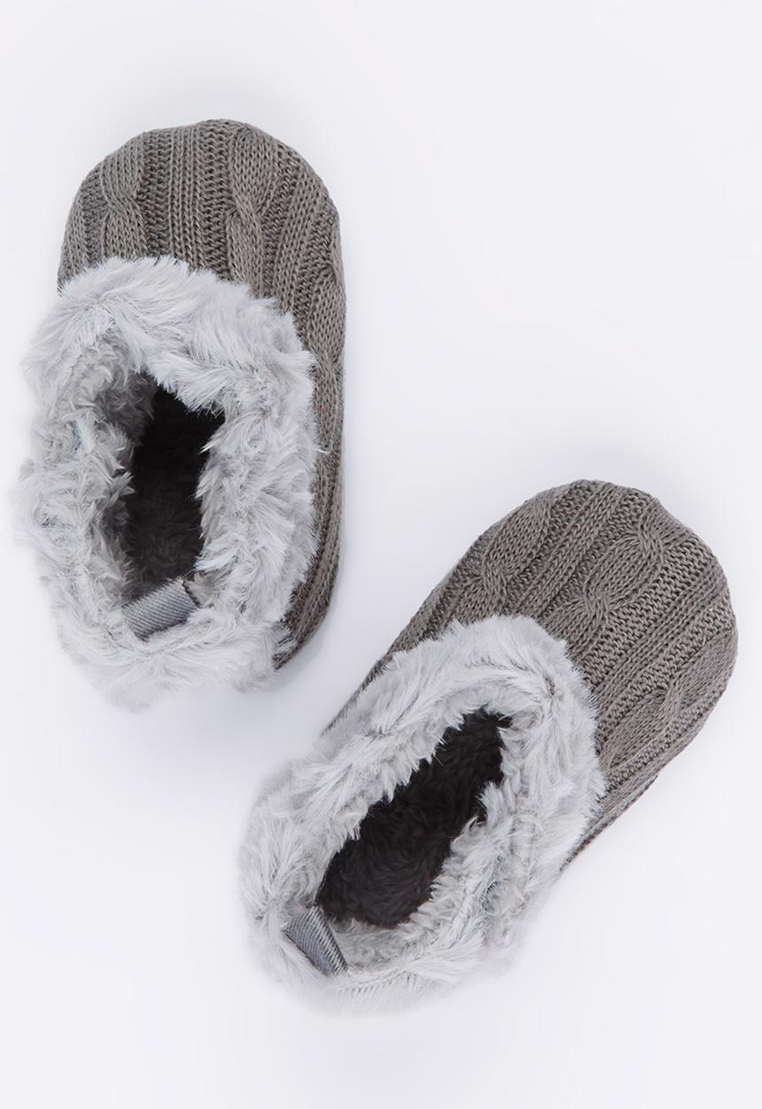 Pop Candy - Boots with Fluffy Lining Grey