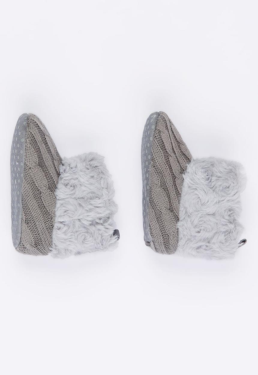 Pop Candy - Boots with Fluffy Lining Grey