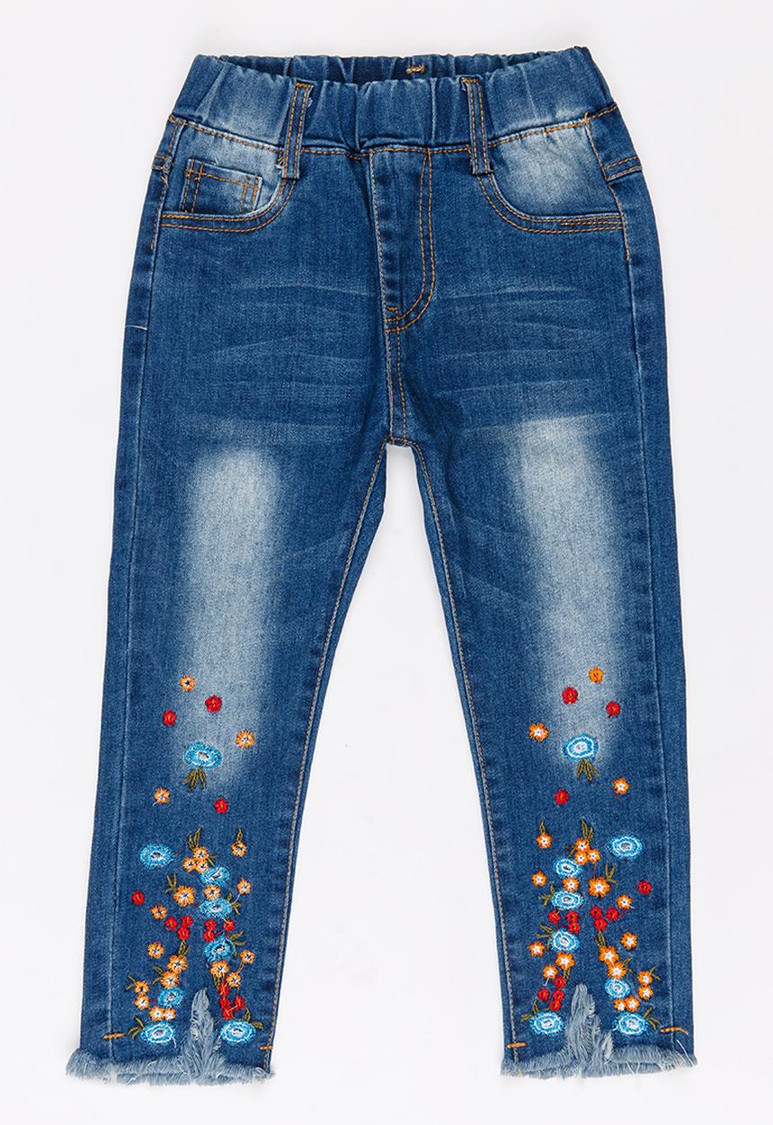 Pop Candy - Girls Embroidered Jeans Blue