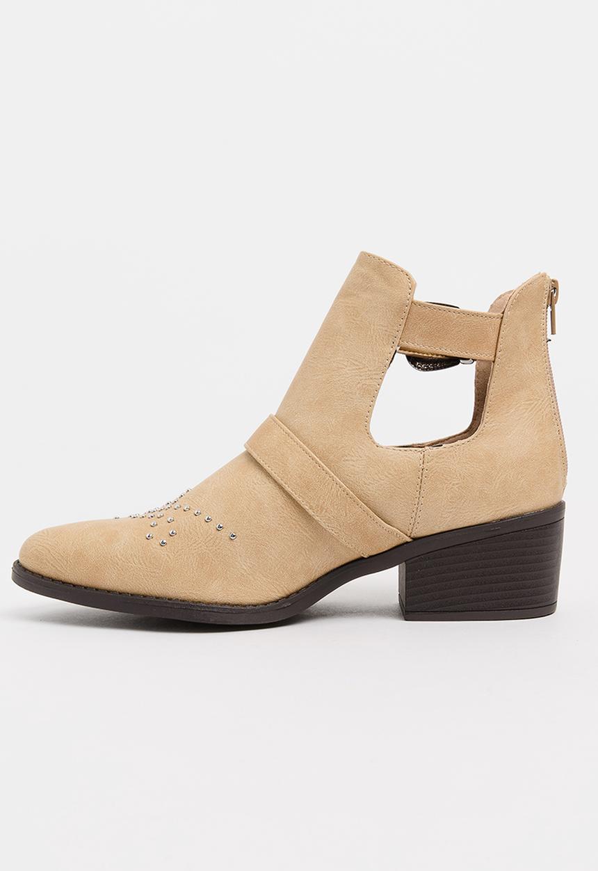 Jada - Western Ankle Boots Beige