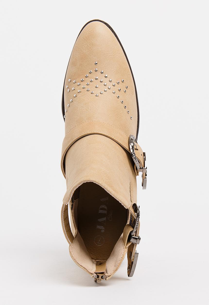 Jada - Western Ankle Boots Beige