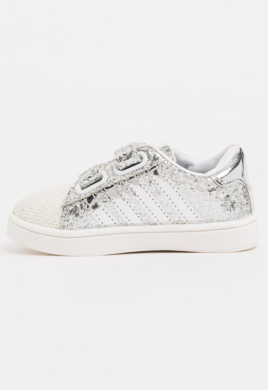 Pop Candy - Velcro Strap Sneaker Silver