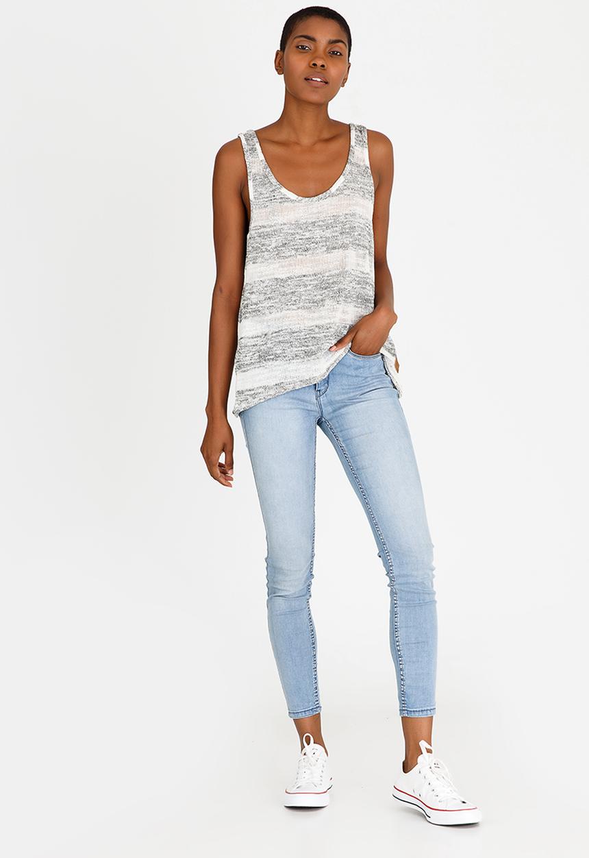 Lizzy - Gabby Stripe Tank Grey