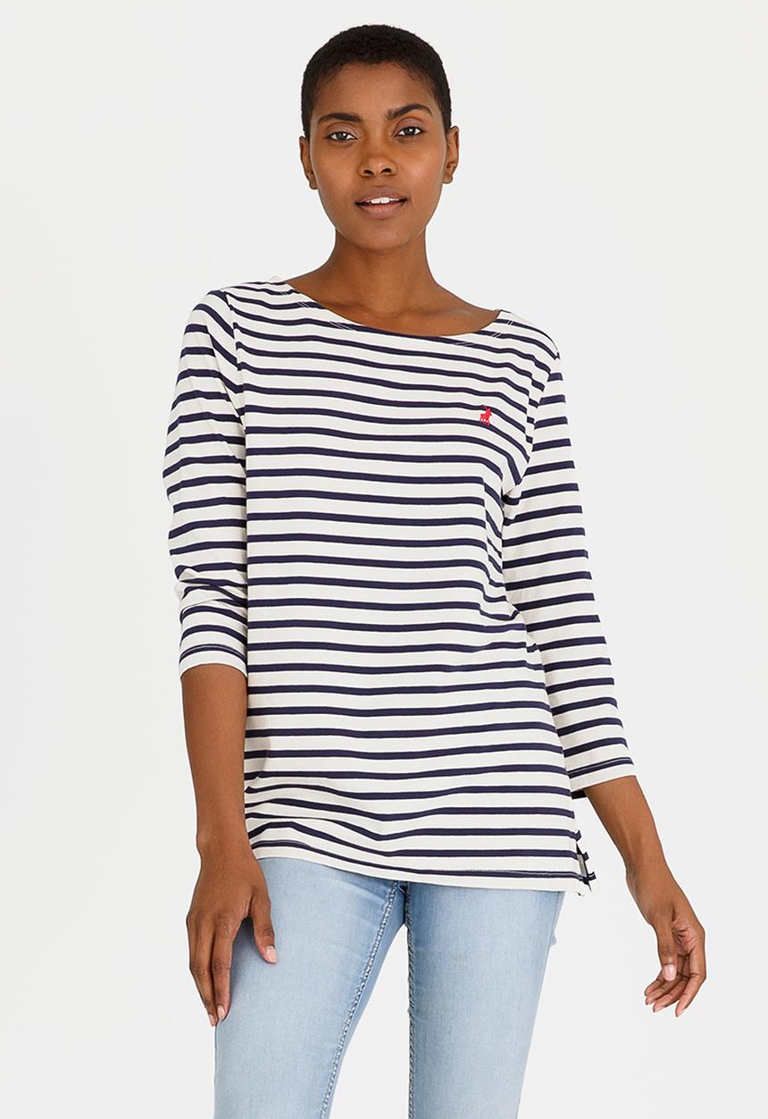 POLO - Katy Striped Tee Navy