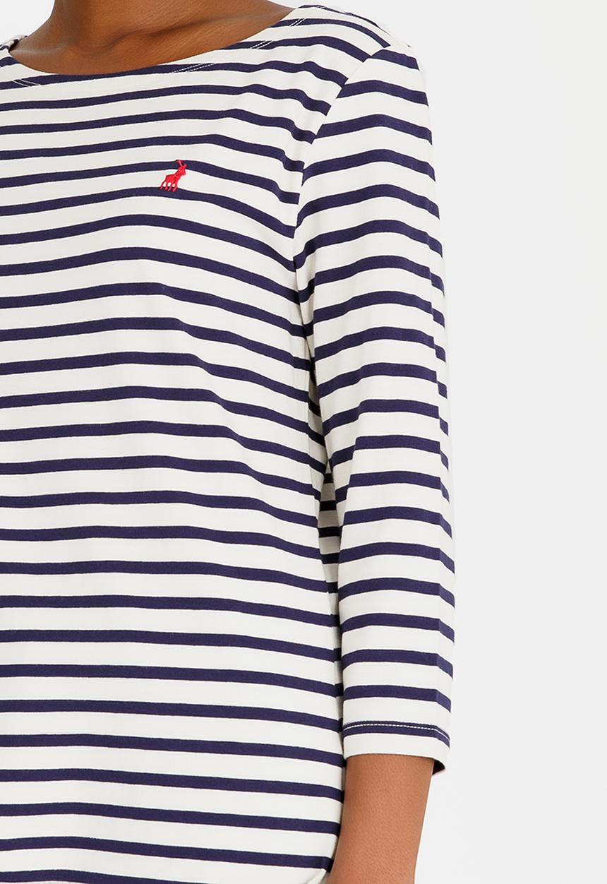 POLO - Katy Striped Tee Navy