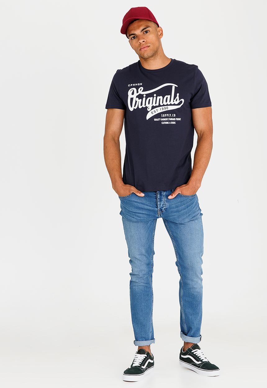 Jack & Jones - JorHills Crew T-Shirt Navy
