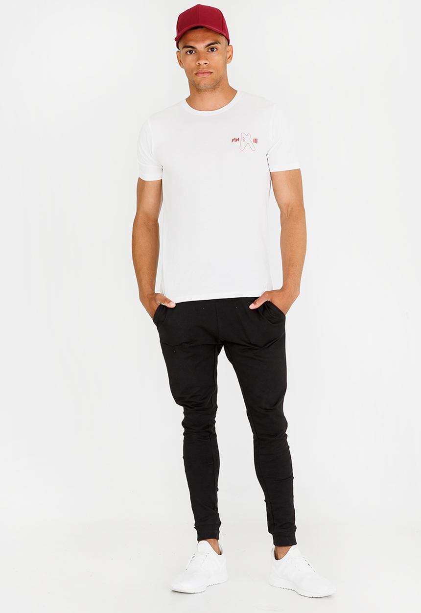 Only & Sons - Fire Red Crew Neck Tee White