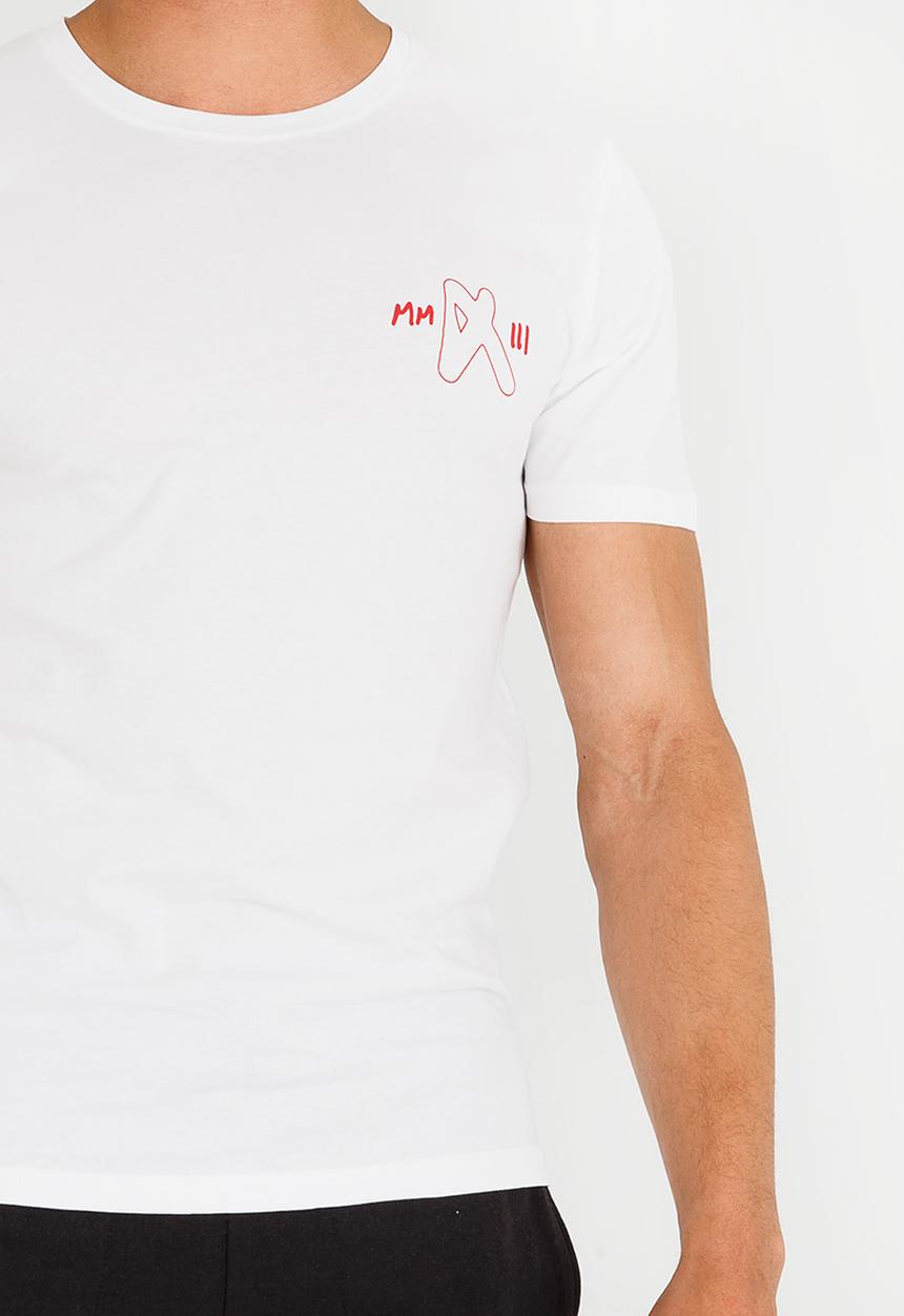 Only & Sons - Fire Red Crew Neck Tee White