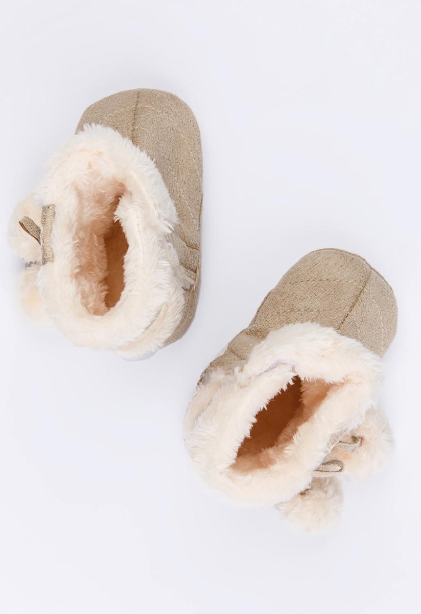 Pop Candy - Pom Pom boots - cream
