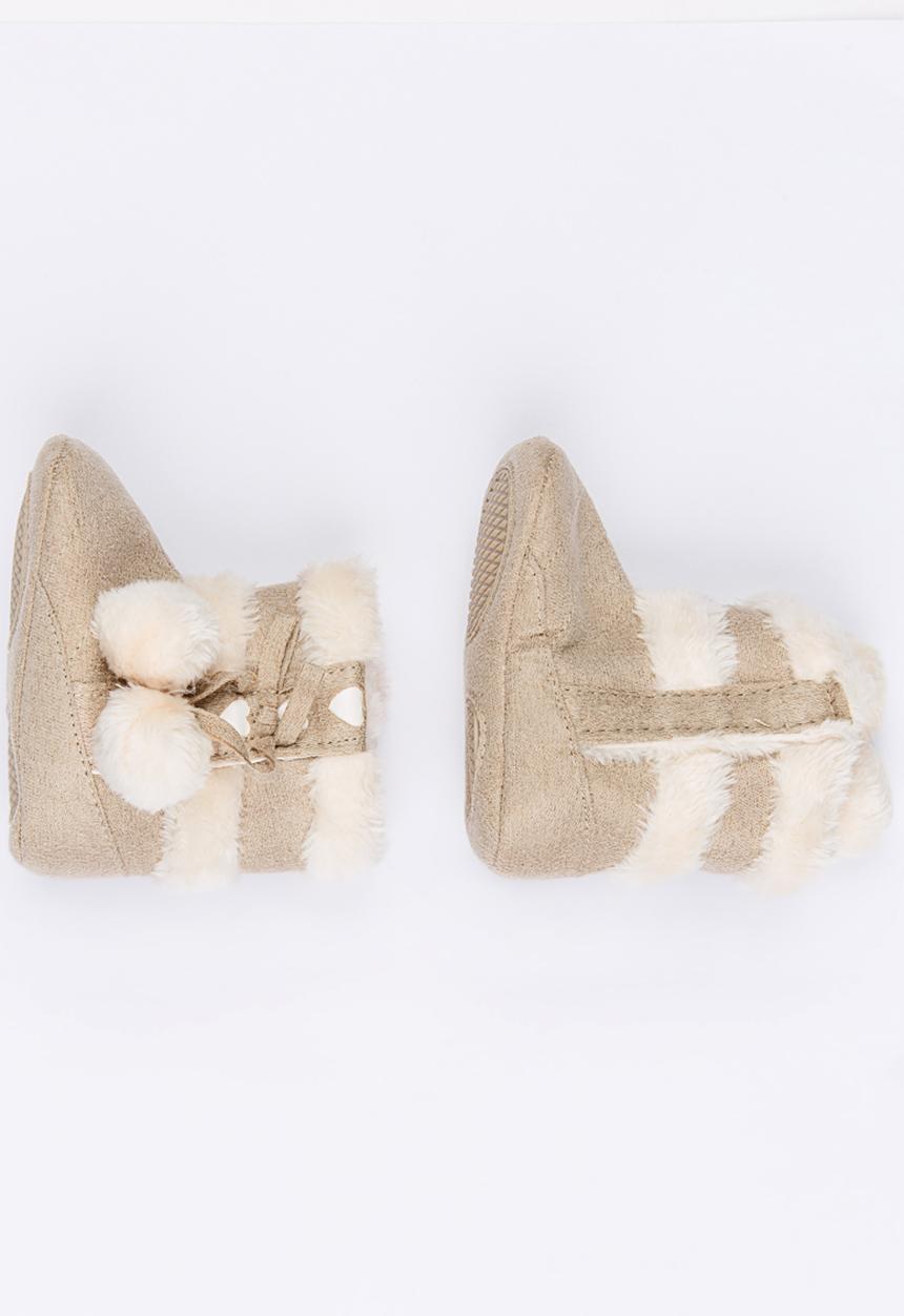 Pop Candy - Pom Pom boots - cream