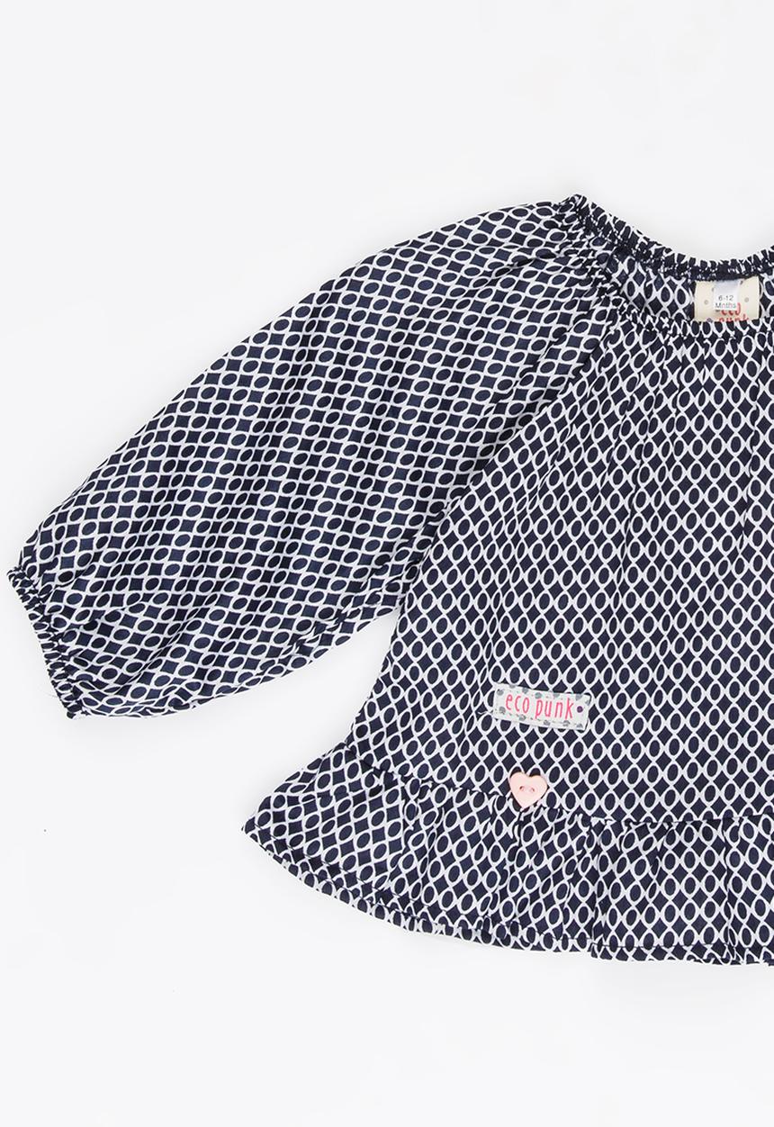 Eco Punk - Peasant Blouse Navy
