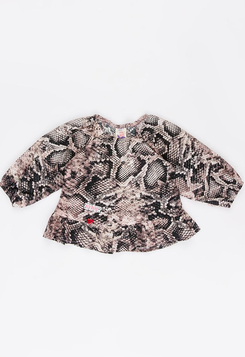 Eco Punk - Peasant blouse - pink & black 
